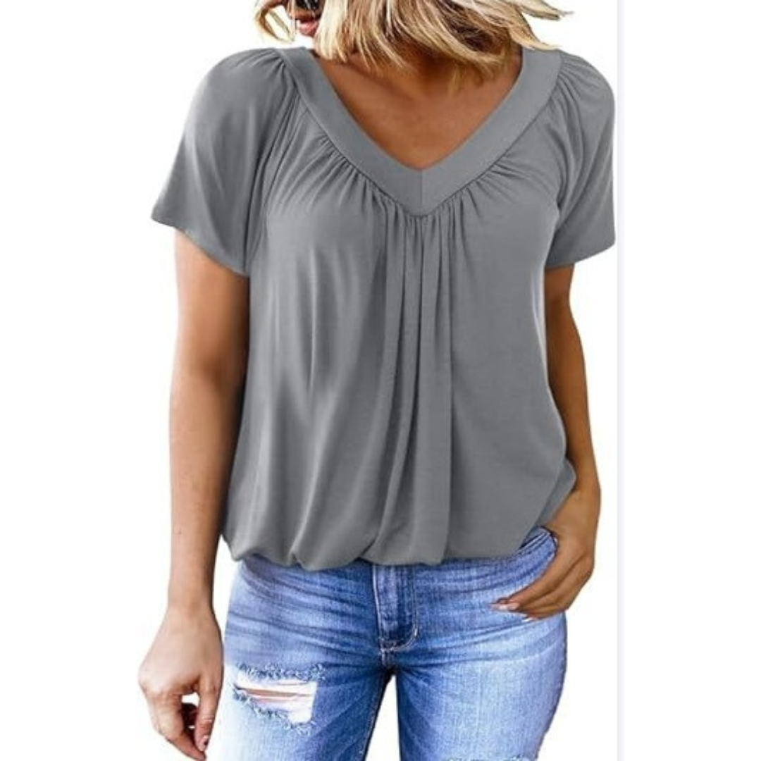 Cynthia — Casual Women's V-Neck Top