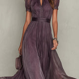 Olivia — Vintage Elegant Chiffon Maxi Dress