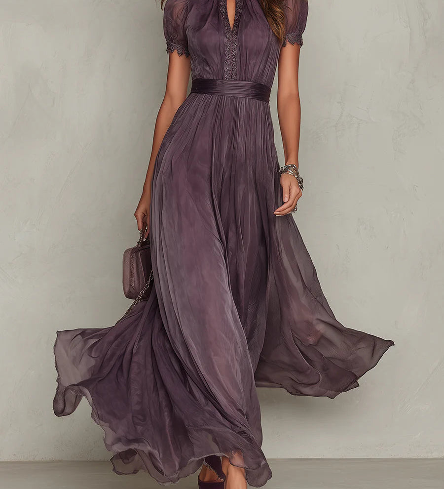 Olivia — Vintage Elegant Chiffon Maxi Dress