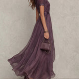 Olivia — Vintage Elegant Chiffon Maxi Dress