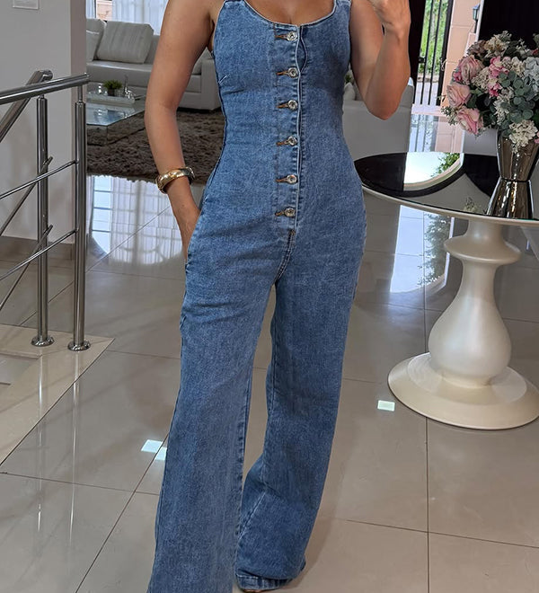 Tara — Denim Jumpsuit