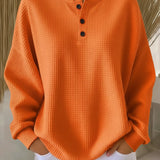 Doireann — Cosy Waffle-Knit Henley Jumper