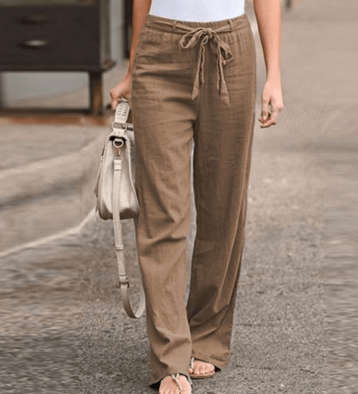 Deborah — Women's Relaxed Trousers with Drawstring and Elastic Waistband