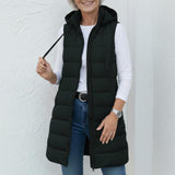 Síle — Casual Sleeveless Hood Long Puffer Vest