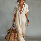 Nicola — Embroidered Shirt Dress