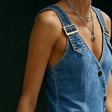 Chloe — Long Denim Button Down Dress