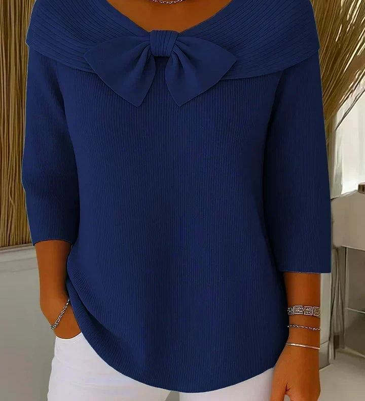 Sorcha — Round-Neck Jumper with Bow Detail