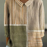 Mary — Stripe Patchwork Blouse