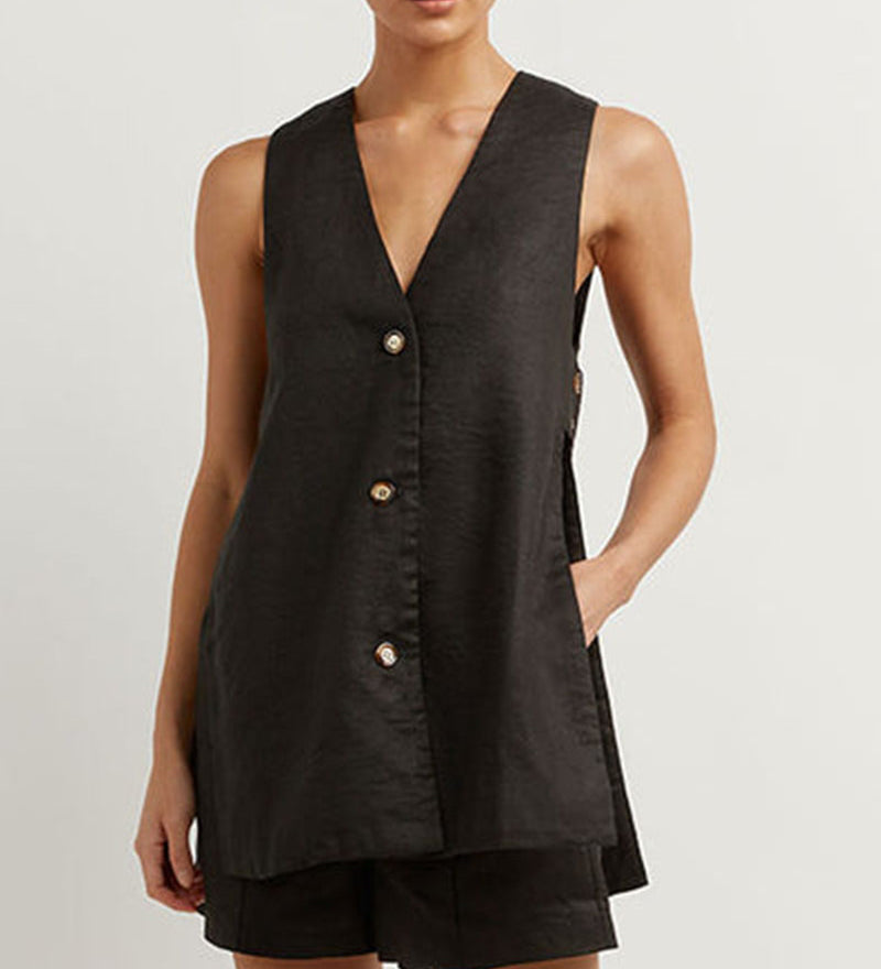 Bernadette — Sleeveless Set with Buttons