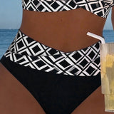 Muireann — Two-Piece Bikini with Cut-Out Bra and Diamond Pattern