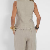 Orla — Set of Buttoned Vest and Wide Trousers