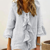 Ellen — Women Chic Bell Sleeve Ruffle Top