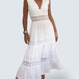 Nicola — Handcrafted Lace Dress with V-Neckline