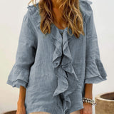 Ellen — Women Chic Bell Sleeve Ruffle Top