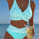 Muireann — Two-Piece Bikini with Cut-Out Bra and Diamond Pattern