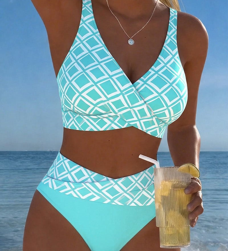 Muireann — Two-Piece Bikini with Cut-Out Bra and Diamond Pattern