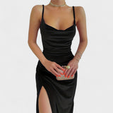 Úna — Velvet Dress with Slit