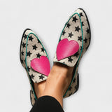 Ciara — Beige Heart Loafers