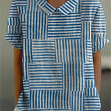 Joan — Striped Pattern Blouse