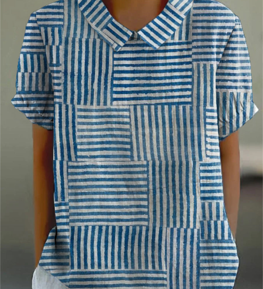 Joan — Striped Pattern Blouse