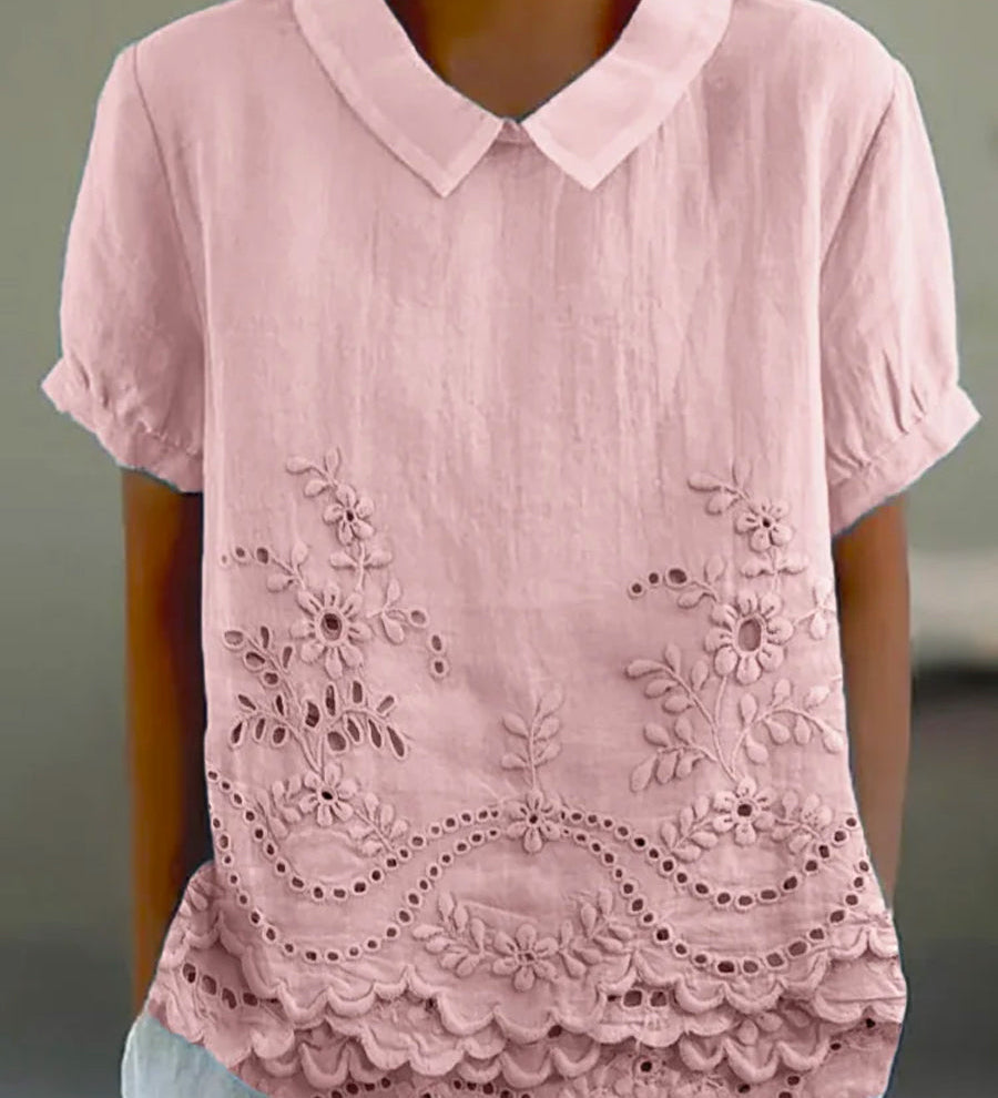 Pamela — Embroidered Floral Blouse