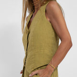 Orla — Set of Buttoned Vest and Wide Trousers