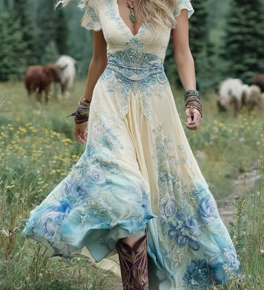 Órlaith — Short Maxi Floral Dress