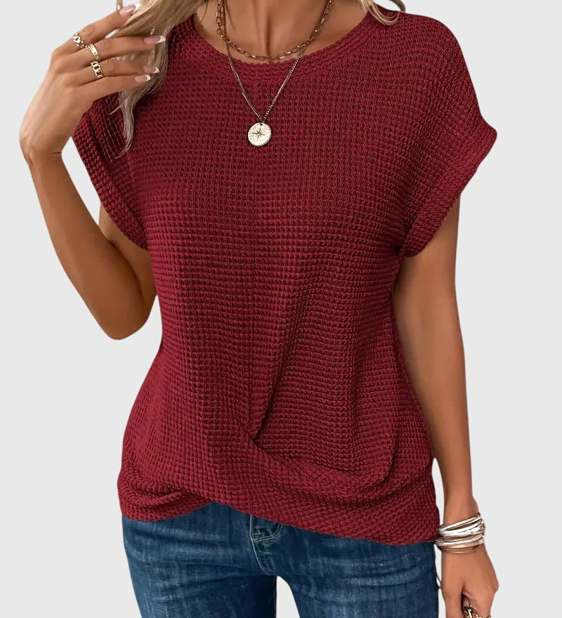 Pauline — Elegant Blouse with Crew Neck