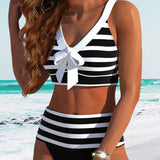 Maeve — High Waist Striped Bikini