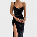Úna — Velvet Dress with Slit