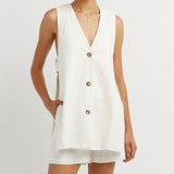 Bernadette — Sleeveless Set with Buttons