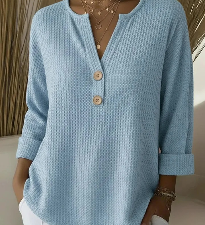 Sadhbh — Textured Henley Jumper