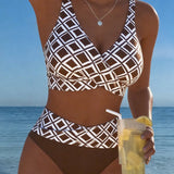 Muireann — Two-Piece Bikini with Cut-Out Bra and Diamond Pattern
