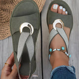 Emma — Flat Sandals With Metal Buckle