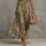 Emily — Long Floral Halter Dress