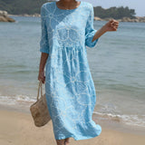 Daisy — Maxi Dress with Round Neck and Print
