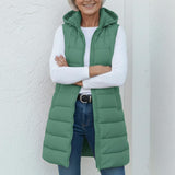 Síle — Casual Sleeveless Hood Long Puffer Vest