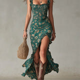 Eileen — Retro Boho Maxi Dress with Flowing Sleeves and Side Slit