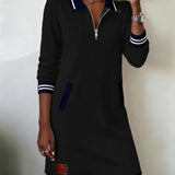 Martina — Chic Long Sleeve Cotton Dress