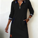 Martina — Chic Long Sleeve Cotton Dress