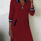 Martina — Chic Long Sleeve Cotton Dress