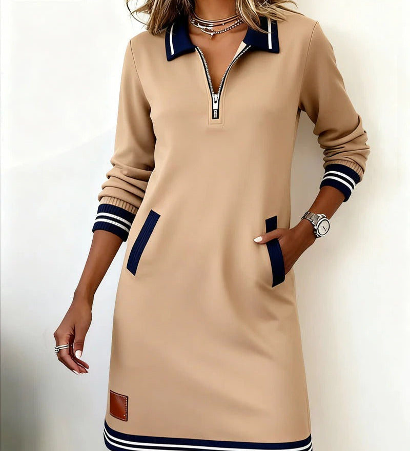 Martina — Chic Long Sleeve Cotton Dress