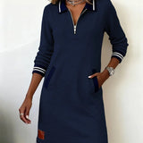 Martina — Chic Long Sleeve Cotton Dress