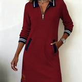 Martina — Chic Long Sleeve Cotton Dress