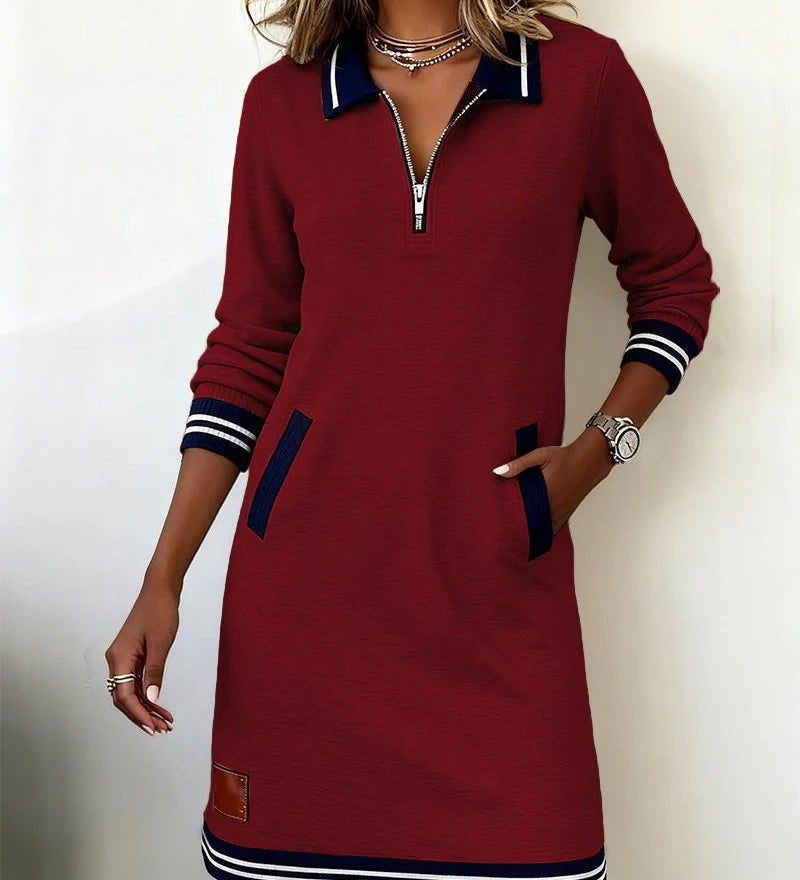 Martina — Chic Long Sleeve Cotton Dress