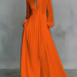 Rebecca — Flowing Button-Front Maxi Dress