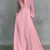 Eimear — Flowing Button-Front Maxi Dress