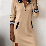 Martina — Chic Long Sleeve Cotton Dress