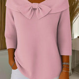 Sorcha — Round-Neck Jumper with Bow Detail