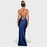 Órlaith — Midnight Blue Satin Dress